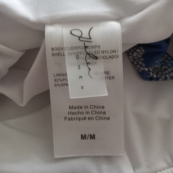 Helen Owen Blue Printed Front Tie Bikini Top with Sleeves - Picture 5 of 5